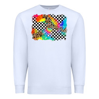White race leopard tie dye background Premium Sweatshirt - Zillion Design Studio