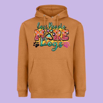Heavyweight Hoodie less people more dogs paw zillion