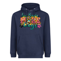 Navy less people more dogs paw zillion Heavyweight Hoodie - Zillion Design Studio