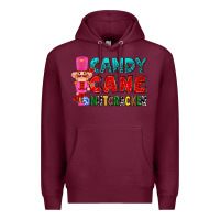 Burgundy candy cane and pink nutcracker ado Premium Hoodie - AdoDesignShop