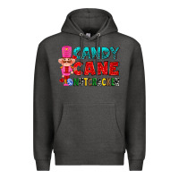 Charcoal Heather candy cane and pink nutcracker ado Premium Hoodie - AdoDesignShop