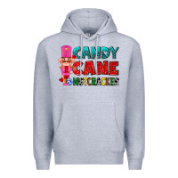 Heather Grey candy cane and pink nutcracker ado Premium Hoodie - AdoDesignShop