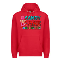 Red candy cane and pink nutcracker ado Premium Hoodie - AdoDesignShop