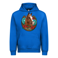 Cobalt western horseshoe horse roses gemstone Urban Hoodie - Artiststas