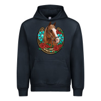 Navy western horseshoe horse roses gemstone Urban Hoodie - Artiststas