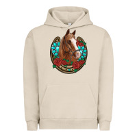 Pigment French Oak western horseshoe horse roses gemstone Urban Hoodie - Artiststas