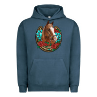 Pigment Midnight Navy western horseshoe horse roses gemstone Urban Hoodie - Artiststas