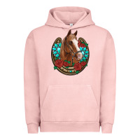 Pigment Salmon western horseshoe horse roses gemstone Urban Hoodie - Artiststas