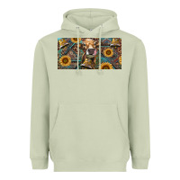 Matcha Cow With Aztec Leopard And Sunflower Heavyweight Hoodie - RanaPortraitStore