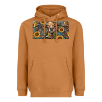 Meerkat Cow With Aztec Leopard And Sunflower Heavyweight Hoodie - RanaPortraitStore