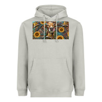 Moon Dust Cow With Aztec Leopard And Sunflower Heavyweight Hoodie - RanaPortraitStore