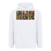 White Cow With Aztec Leopard And Sunflower Heavyweight Hoodie - RanaPortraitStore