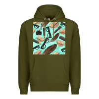 Army Green literature seamless pattern Premium Hoodie - BundleAndBundleShop