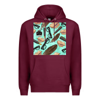 Burgundy literature seamless pattern Premium Hoodie - BundleAndBundleShop