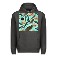 Charcoal Heather literature seamless pattern Premium Hoodie - BundleAndBundleShop