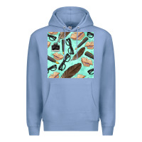 Colony Blue literature seamless pattern Premium Hoodie - BundleAndBundleShop