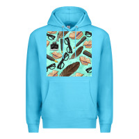 Ocean Blue literature seamless pattern Premium Hoodie - BundleAndBundleShop