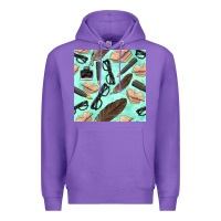 Purple literature seamless pattern Premium Hoodie - BundleAndBundleShop