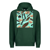 Sports Green literature seamless pattern Premium Hoodie - BundleAndBundleShop