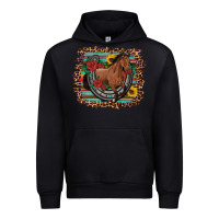 Black western horse horseshoe roses sunflowers serape leopard Urban Hoodie - Artiststas