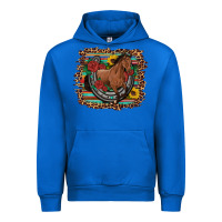 Cobalt western horse horseshoe roses sunflowers serape leopard Urban Hoodie - Artiststas