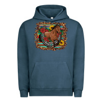 Pigment Midnight Navy western horse horseshoe roses sunflowers serape leopard Urban Hoodie - Artiststas