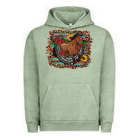 Pigment Oil Green western horse horseshoe roses sunflowers serape leopard Urban Hoodie - Artiststas