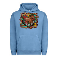 Pigment Pebble Blue western horse horseshoe roses sunflowers serape leopard Urban Hoodie - Artiststas