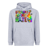 Heather Grey straight against hate pride lgbtq Heavyweight Hoodie - texasbilliewilder