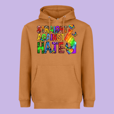 Heavyweight Hoodie straight against hate pride lgbtq