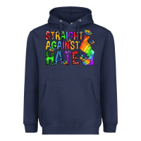 Navy straight against hate pride lgbtq Heavyweight Hoodie - texasbilliewilder