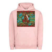 Pigment Salmon western horse horseshoe roses gemstones glitter wooden Urban Hoodie - Artiststas