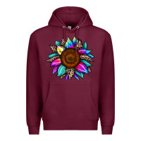 Burgundy sunflower tie dye Premium Hoodie - JahusDesignShop