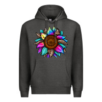 Charcoal Heather sunflower tie dye Premium Hoodie - JahusDesignShop