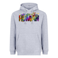 Heather Grey we are all human pride lgbtq Heavyweight Hoodie - texasbilliewilder