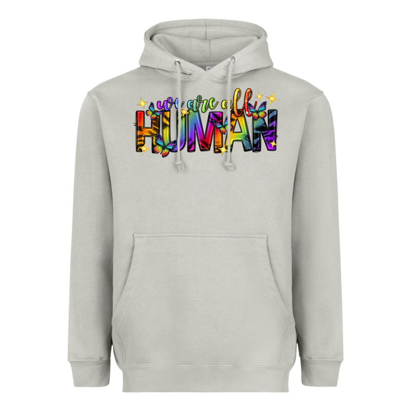 We Are All Human Pride Lgbtq Heavyweight Hoodie by texasbilliewilder | Teevron