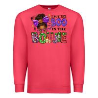 Cardinal I Put The Boo In The Boujie Messy Bun Premium Sweatshirt - texasbilliewilder