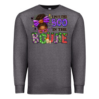 Charcoal Heather I Put The Boo In The Boujie Messy Bun Premium Sweatshirt - texasbilliewilder