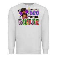 Dove Grey I Put The Boo In The Boujie Messy Bun Premium Sweatshirt - texasbilliewilder