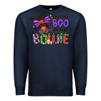 Navy I Put The Boo In The Boujie Messy Bun Premium Sweatshirt - texasbilliewilder