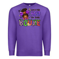Purple I Put The Boo In The Boujie Messy Bun Premium Sweatshirt - texasbilliewilder