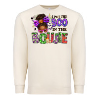 Sandshell I Put The Boo In The Boujie Messy Bun Premium Sweatshirt - texasbilliewilder