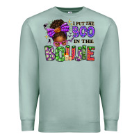 Seafoam I Put The Boo In The Boujie Messy Bun Premium Sweatshirt - texasbilliewilder