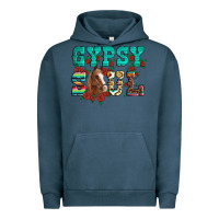 Pigment Midnight Navy western gypsy soul horse roses serape aztec leopard Urban Hoodie - Artiststas