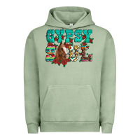 Pigment Oil Green western gypsy soul horse roses serape aztec leopard Urban Hoodie - Artiststas