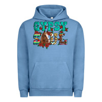Pigment Pebble Blue western gypsy soul horse roses serape aztec leopard Urban Hoodie - Artiststas