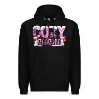Black pink cozy season with snowman ado Premium Hoodie - AdoDesignShop