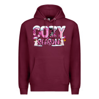 Burgundy pink cozy season with snowman ado Premium Hoodie - AdoDesignShop