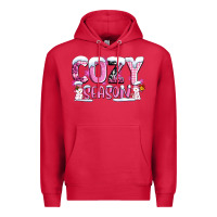 Cardinal pink cozy season with snowman ado Premium Hoodie - AdoDesignShop
