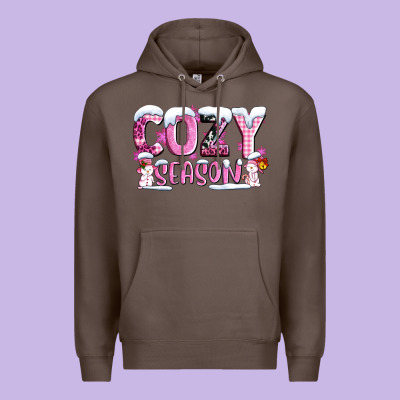 Pink Cozy Season With Snowman Ado Premium Hoodie Designed By Adodesignshop